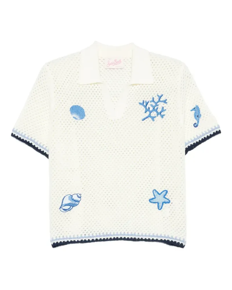 MC2 Saint Barth Pixie embroidered open-knit sweater - Weiß Weiß