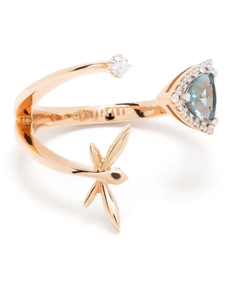 ANAPSARA 18kt Micro Trinity Rotgoldring mit Diamanten - Rosa Rosa