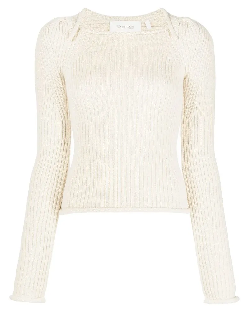 SPORTMAX Pullover mit eckigem Ausschnitt Nude