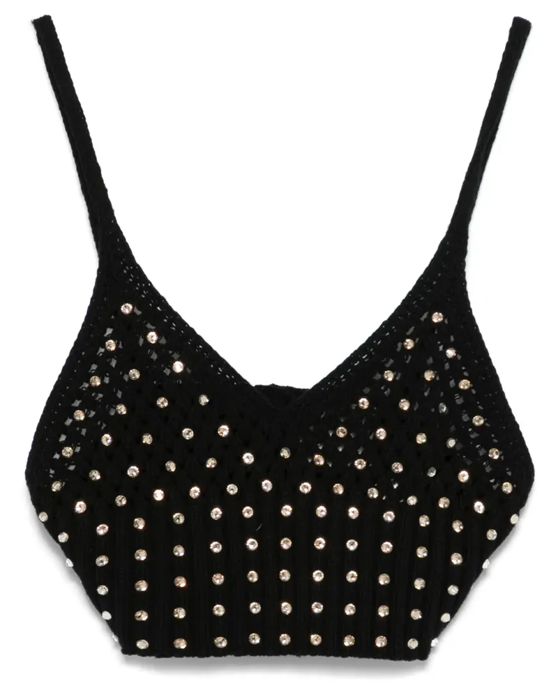 forte_forte Bluse mit Kristallen - Schwarz Schwarz