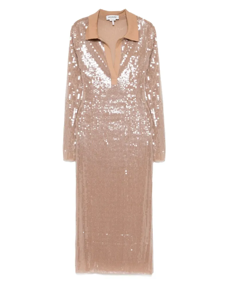 Monse Midikleid aus Mesh - Nude Nude