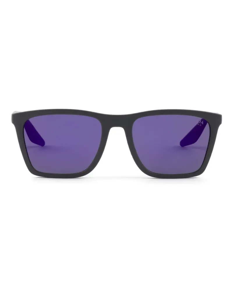 Prada Eckige Linea Rossa Sonnenbrille - Grau Grau