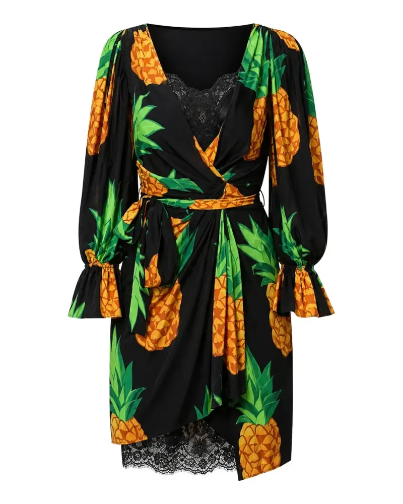 Dolce & Gabbana Minikleid mit Ananas-Print - Schwarz Schwarz