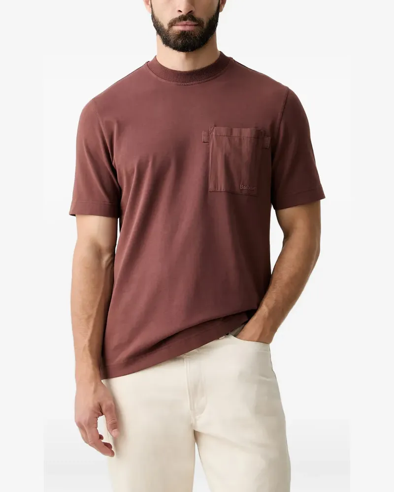 Barbour Ivergill logo-embroidered patch-pocket T-shirt - Braun Braun