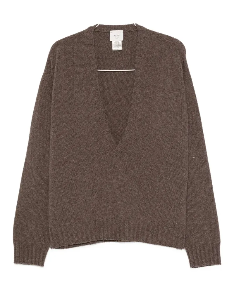 ALYSI V-neck ribbed-trim sweater - Braun Braun