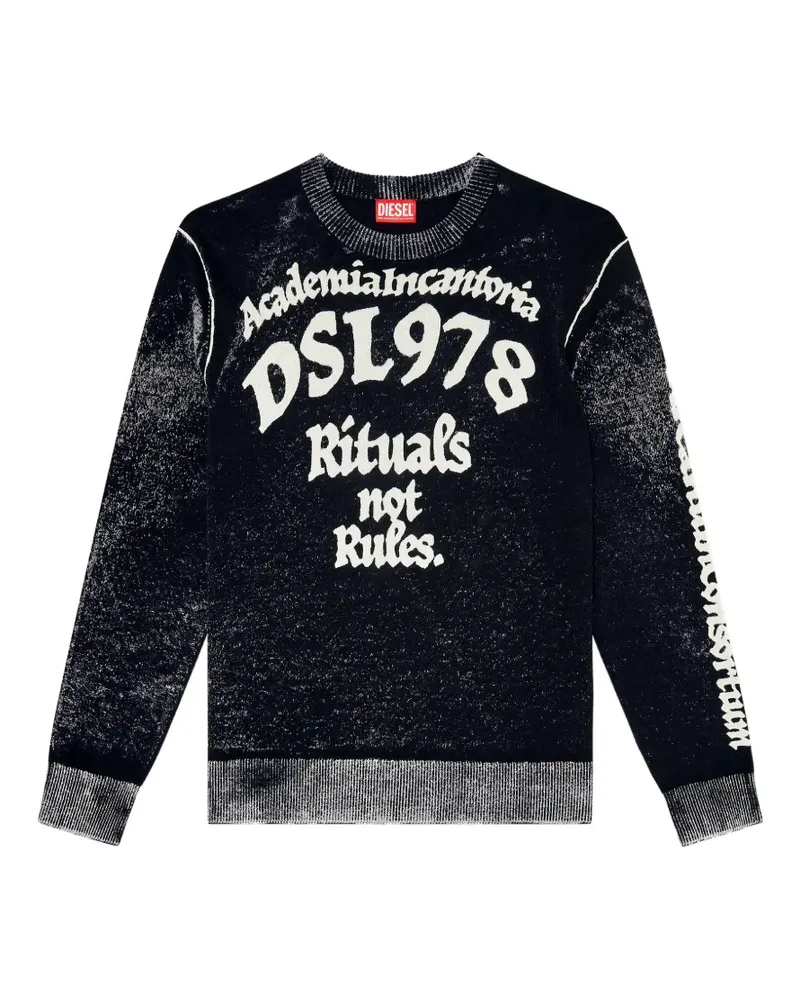 Diesel K-LAUTI Pullover mit Logo-Print - Schwarz Schwarz