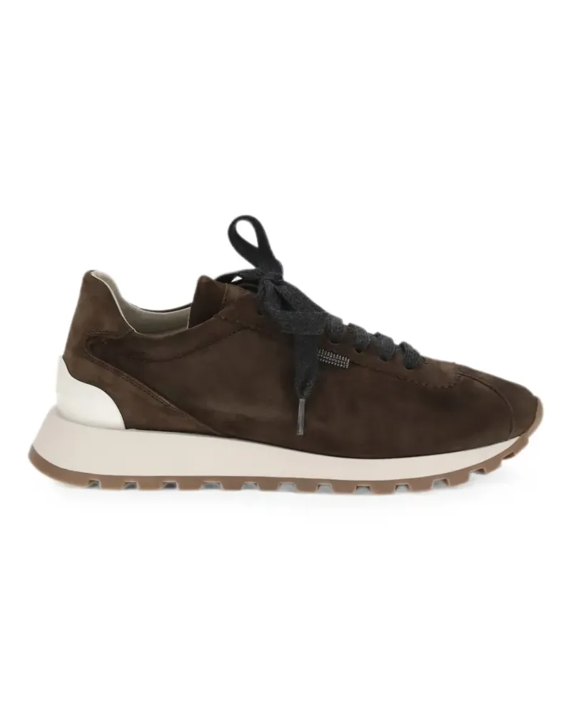 Brunello Cucinelli Runner round-toe lace-up sneakers - Braun Braun