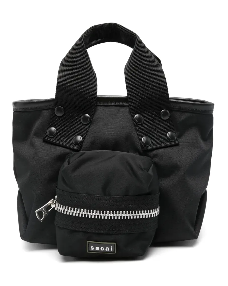 Sacai shopper pocket tote - Schwarz Schwarz