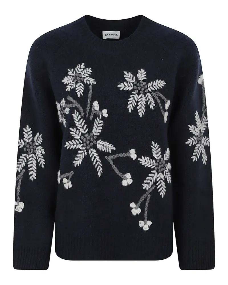 P.A.R.O.S.H. P.A.R.O H. Pullover mit Blumenstickerei - Blau Blau