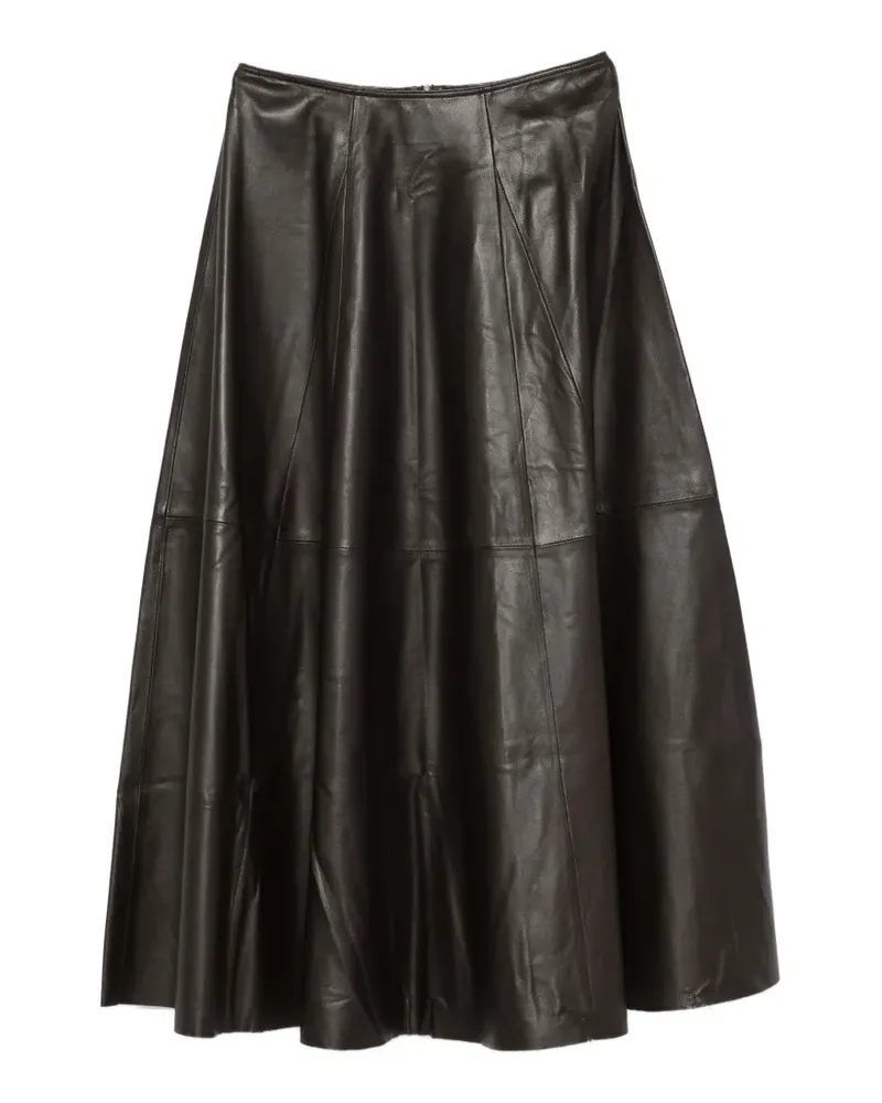 Arma paneled leather midi skirt - Braun Braun