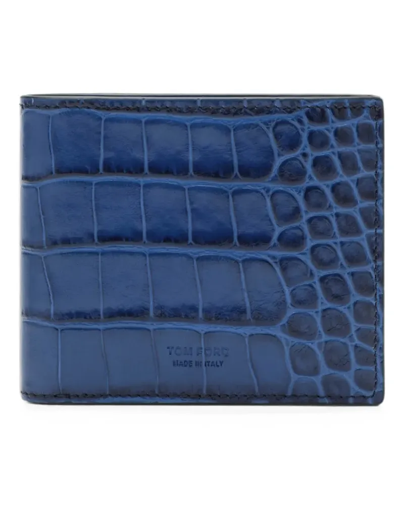 Tom Ford crocodile-effect leather wallet - Blau Blau