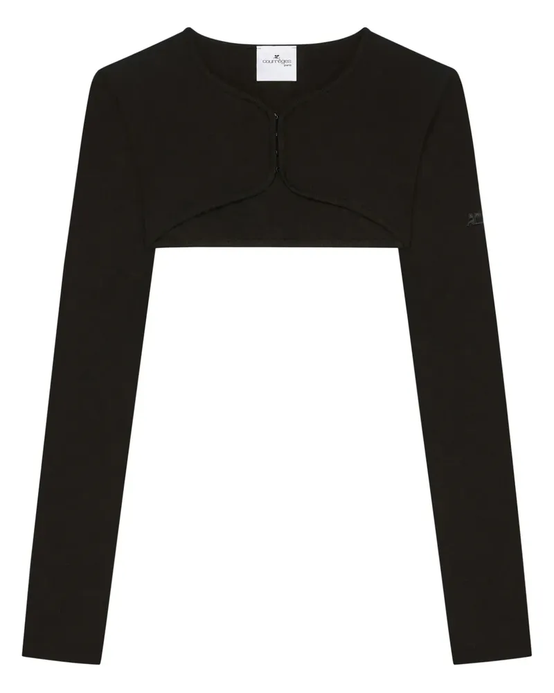 Courrèges Klassischer Cropped-Cardigan - Schwarz Schwarz