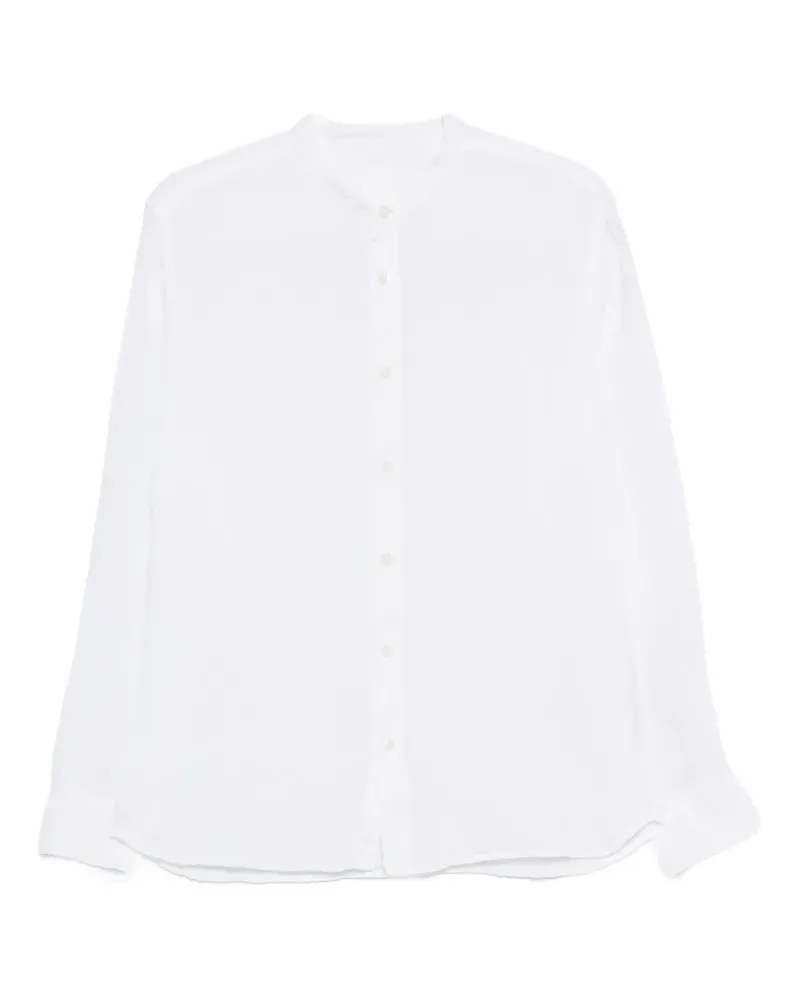 120% Lino band-collar linen shirt - Weiß Weiß