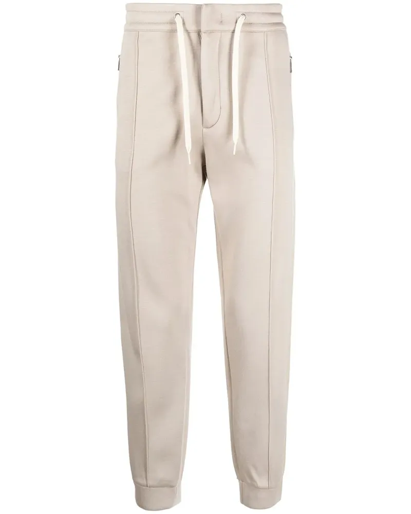 Emporio Armani logo-plaque track pants - Nude Nude