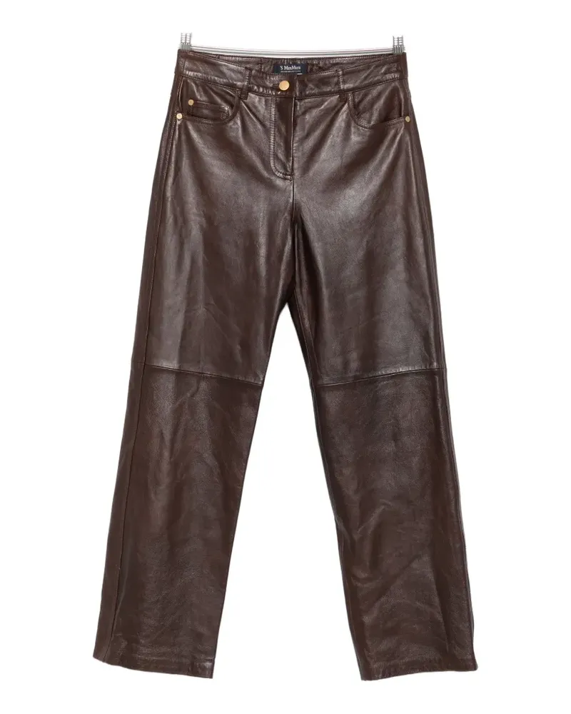 Max Mara Pesca leather trousers - Braun Braun