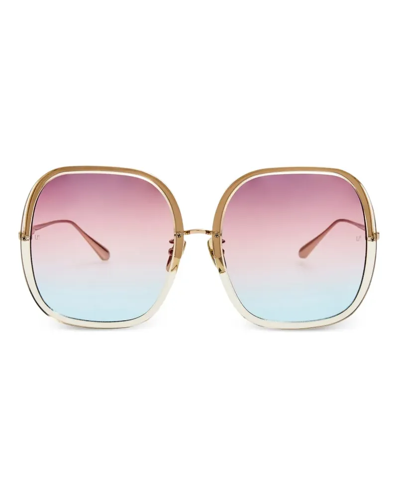 Linda Farrow Celia Sonnenbrille mit eckigem Gestell - Gold Gold