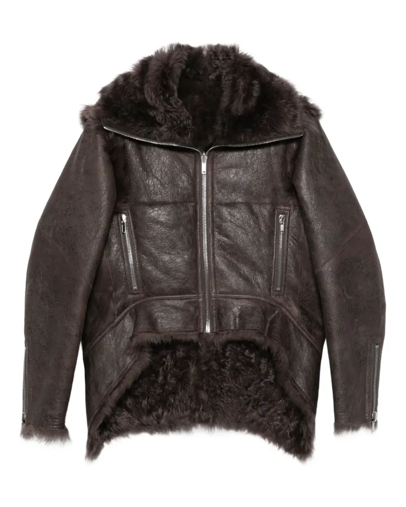 Rick Owens Jacke mit Shearling-Besatz - Grau Grau