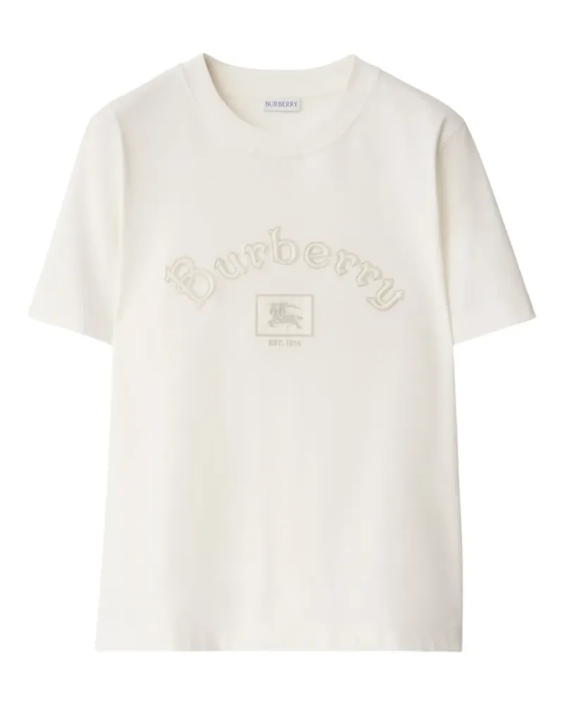 Burberry T-Shirt mit Gothic-Logo - Weiß Weiß