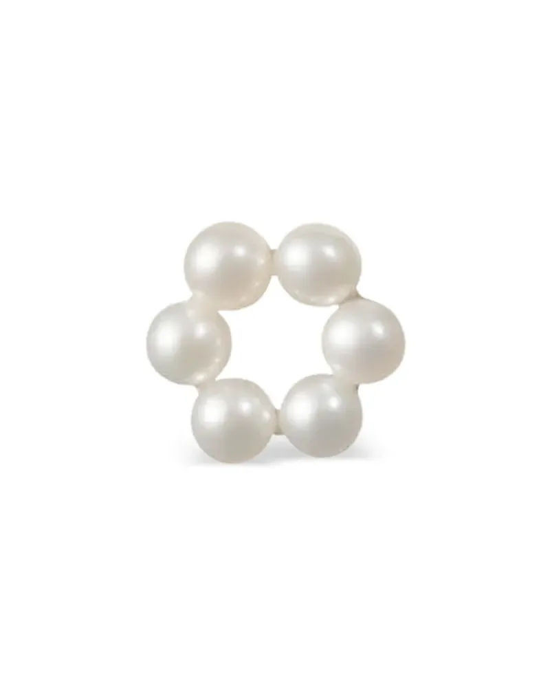 Sophie Bille Brahe 14kt Petite Luna Gelbgoldohrring - Weiß Weiß