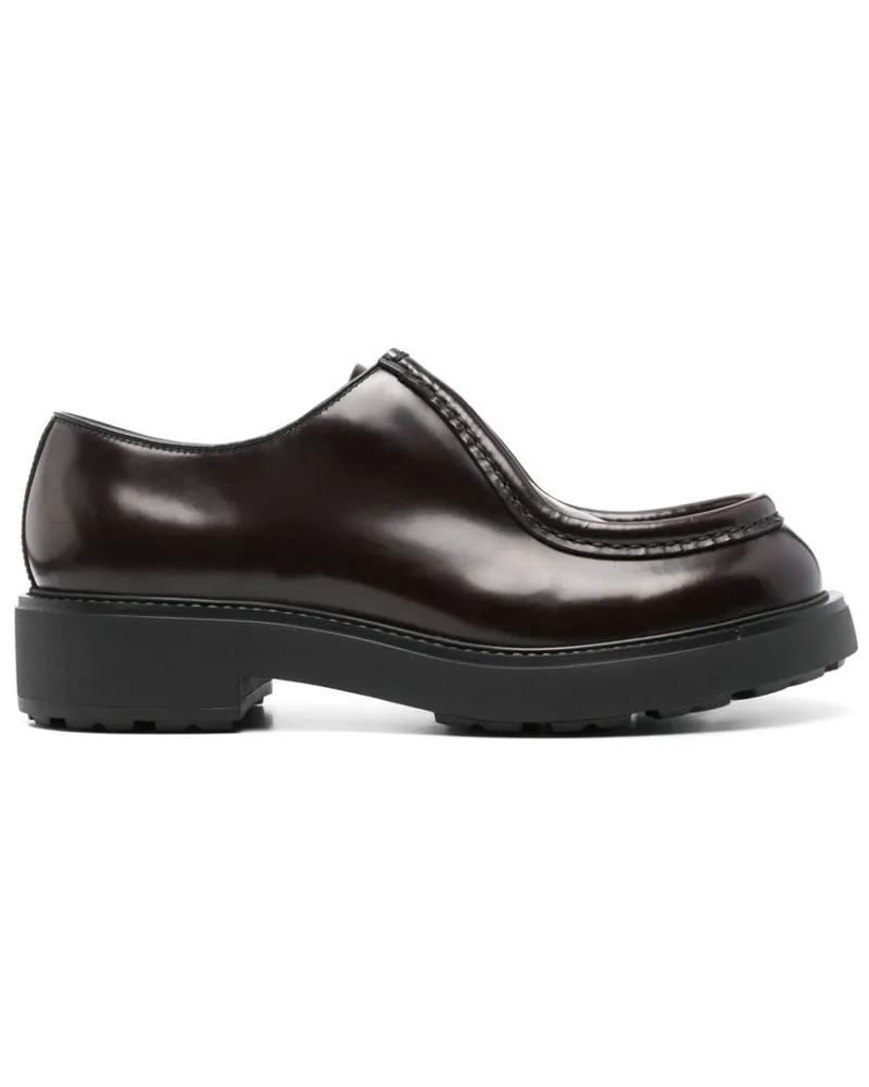 Prada Derby-Schuhe aus gebürstetem Leder - Rot Rot