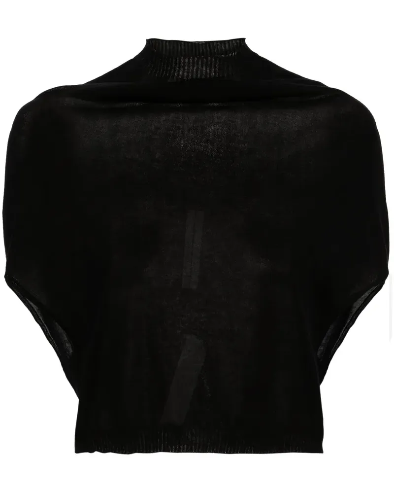Rick Owens Drapiertes Cropped-Top - Schwarz Schwarz