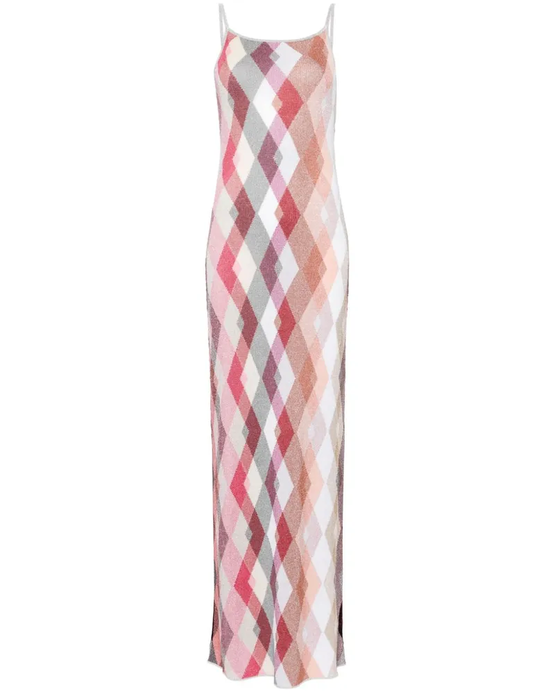 Missoni Maxikleid mit Karomuster - Rosa Rosa