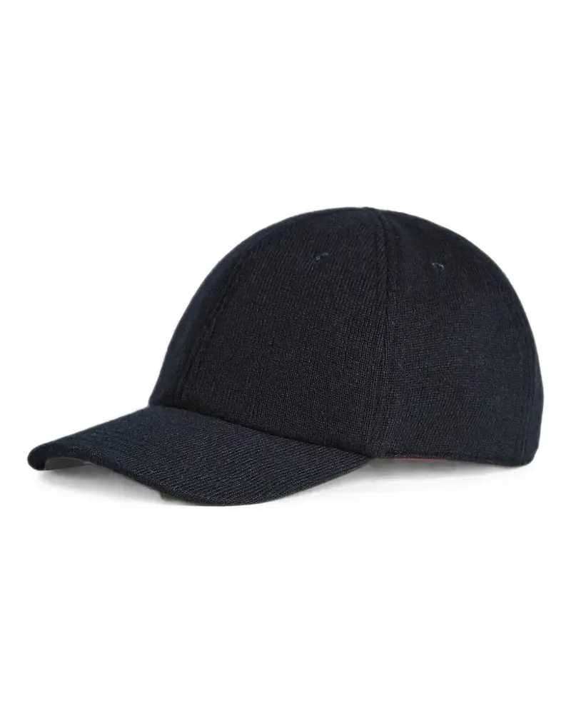 Kiton leather-trimmed baseball cap - Blau Blau