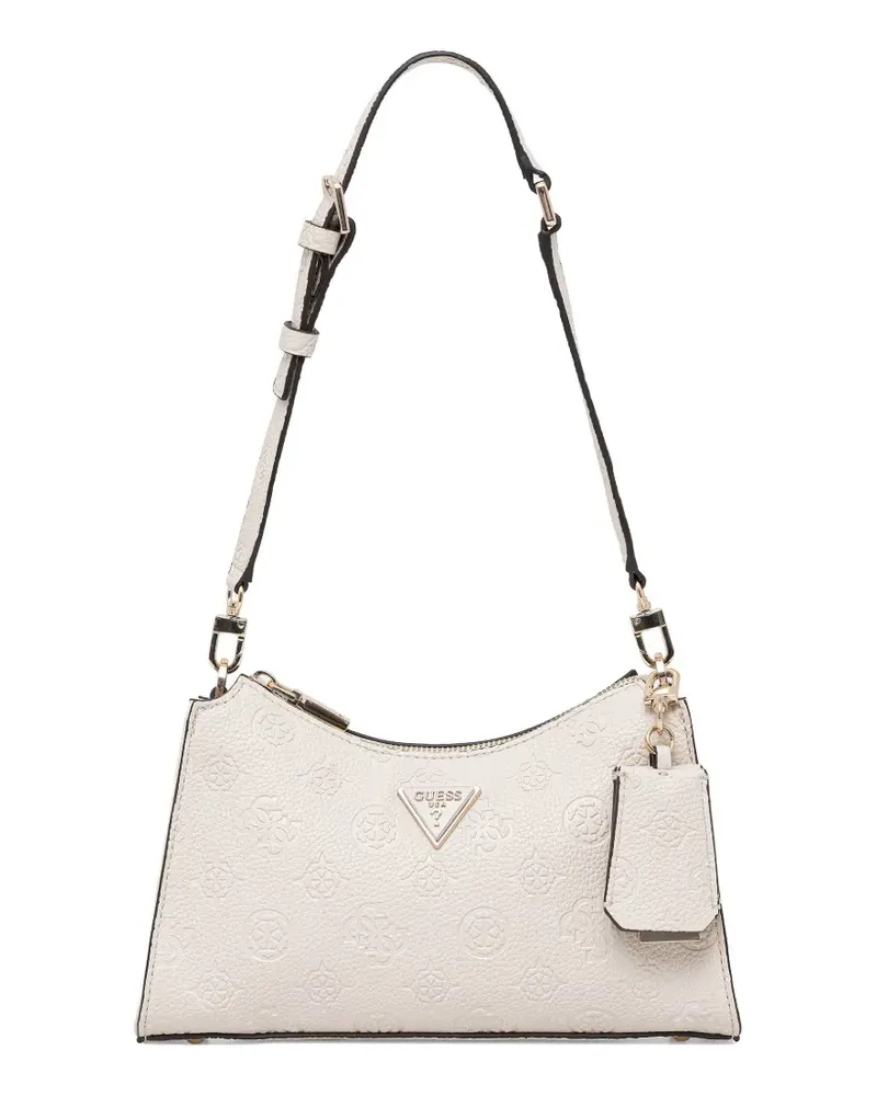 Guess Cresidia Schultertasche mit 4G-Prägung - Nude Nude