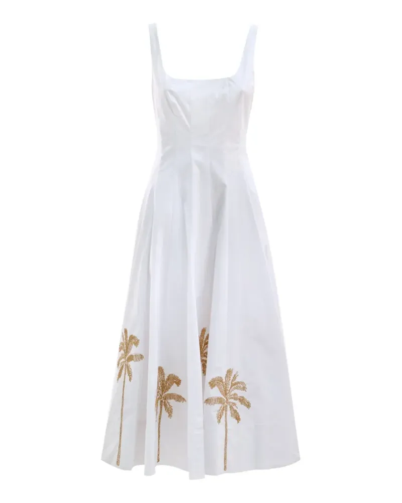 STAUD Wells embroidery dress - Weiß Weiß
