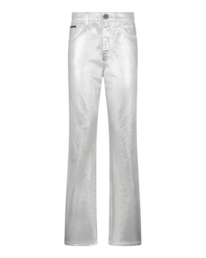 Philipp Plein Beschichtete Straight-Fit-Jeans - Silber Silber