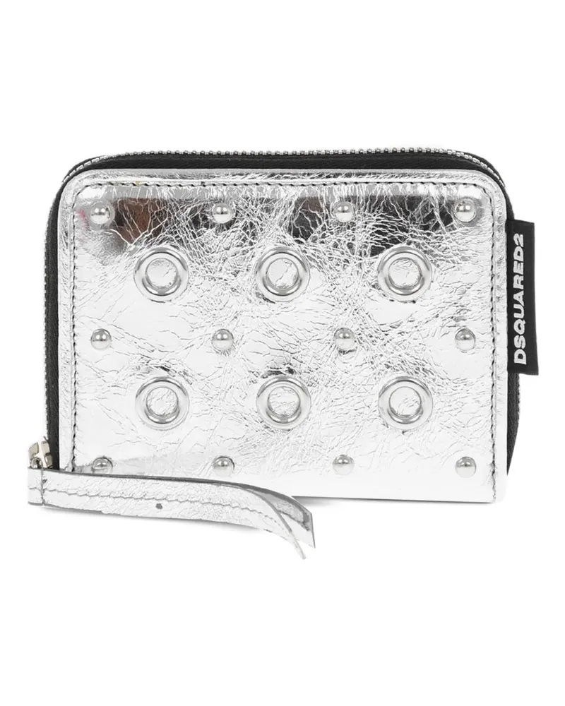 Dsquared2 Portemonnaie mit Craquelé-Effekt - Silber Silber