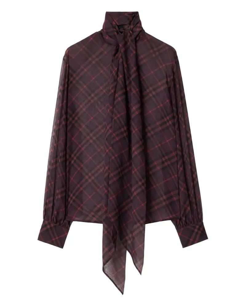 Burberry Bluse mit Check - Rot Rot