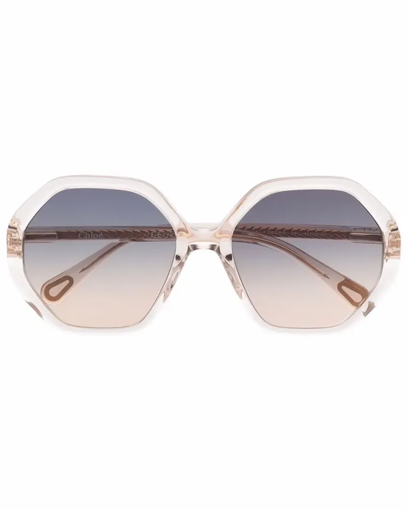 Chloé Sonnenbrille mit Oversized-Gestell - Nude Nude