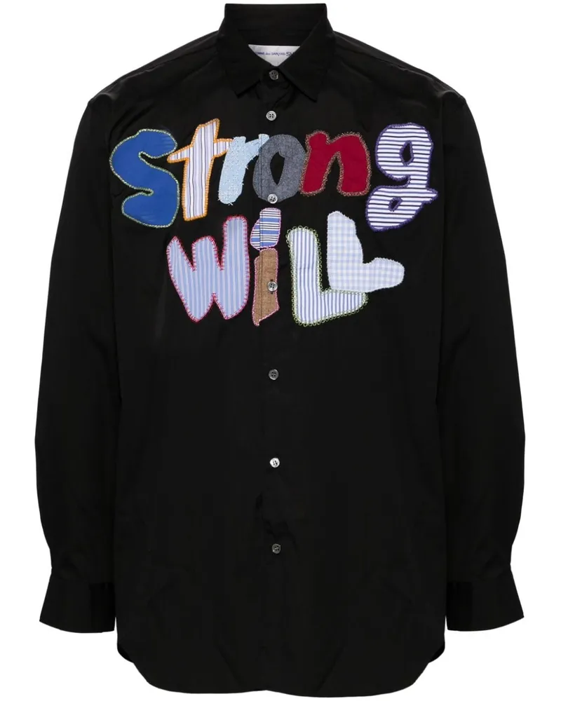 Comme des Garçons Strong Will Hemd mit Stickerei - Schwarz Schwarz
