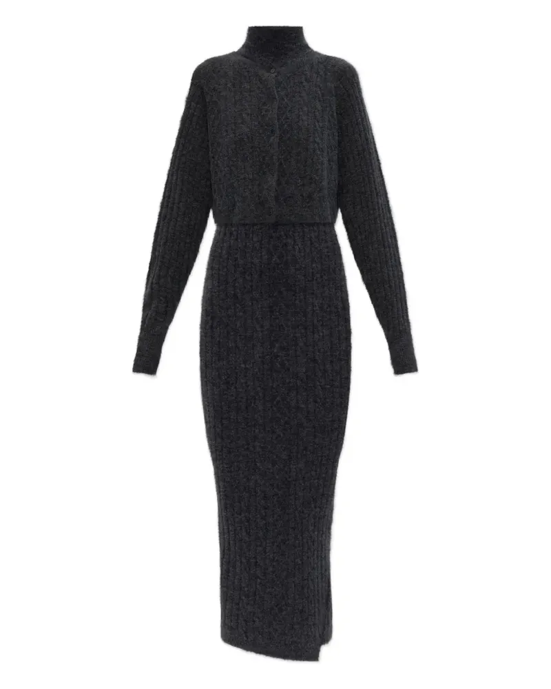 AllSaints Sabine Kleid mit Zopfmuster - Grau Grau