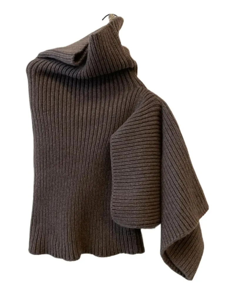 Rick Owens turtleneck ribbed knit top - Braun Braun
