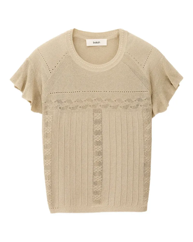 ba&sh Piera Top mit Rüschen - Nude Nude