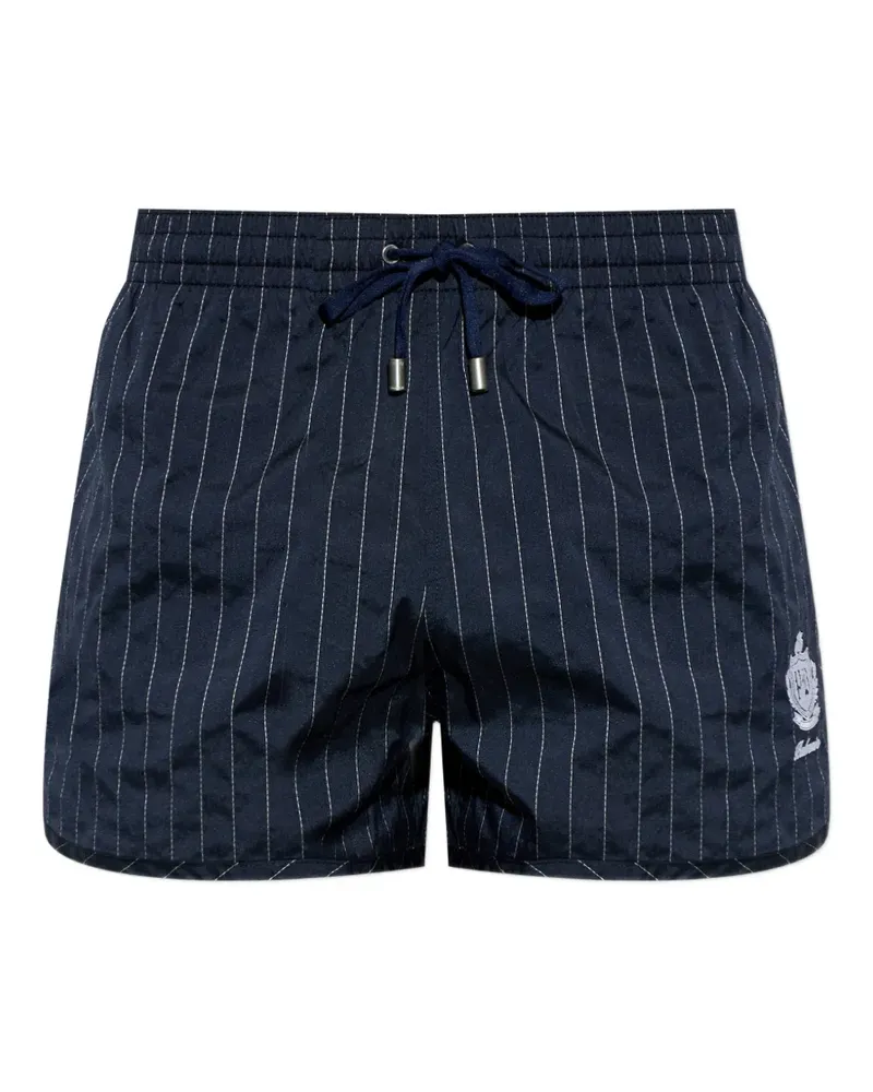 Balmain pinstripe drawstring swim shorts - Blau Blau