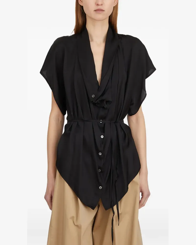 Collection Privée? drape button top - Schwarz Schwarz