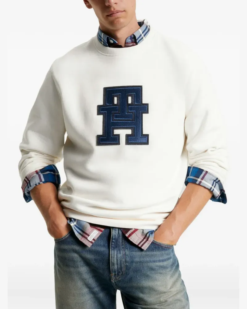 Tommy Hilfiger Sweatshirt mit College-Logo - Weiß Weiß