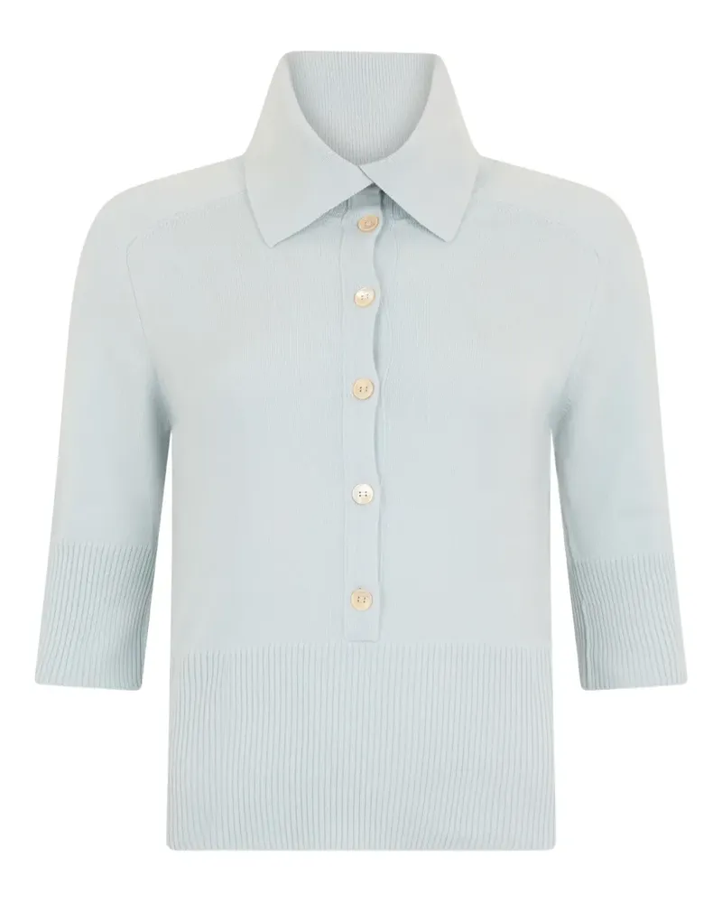 Malo buttoned short-sleeve polo top - Blau Blau