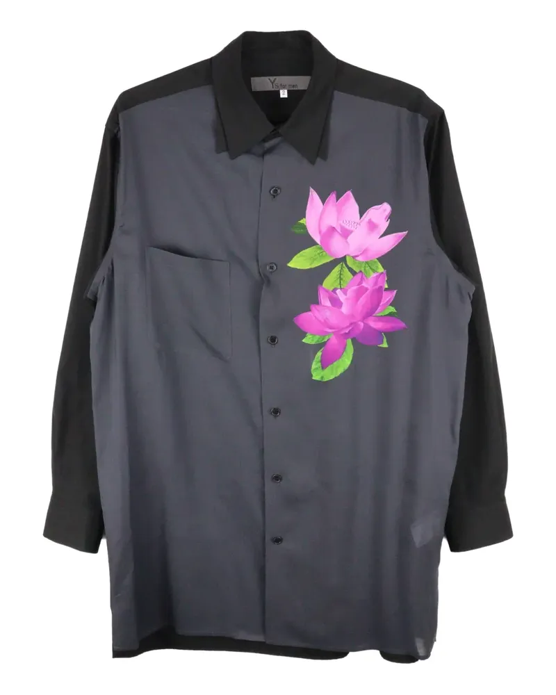 Yohji Yamamoto floral-print shirt - Grau Grau