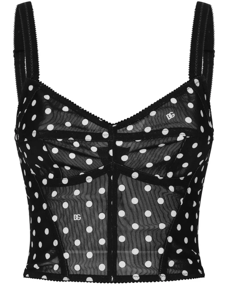Dolce & Gabbana Corsage mit Polka Dots - Schwarz Schwarz