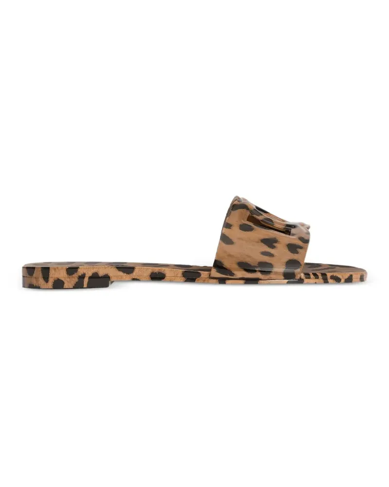 Dolce & Gabbana leo-print rubber beachwear slides - Braun Braun