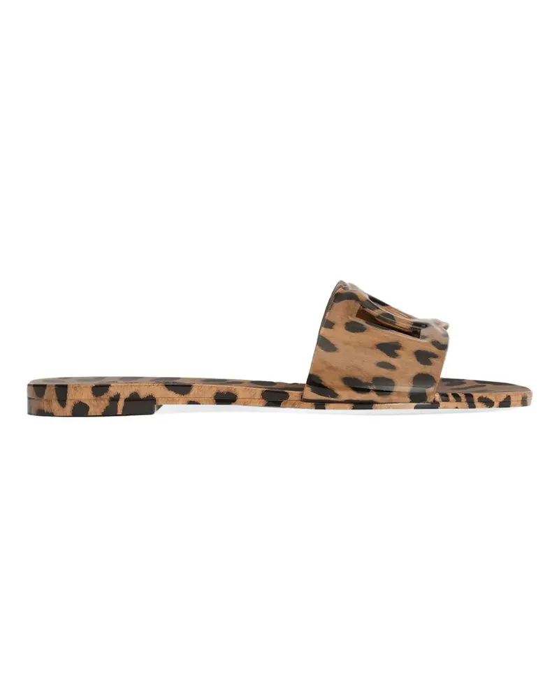 Dolce & Gabbana leo-print rubber beachwear slides - Braun Braun