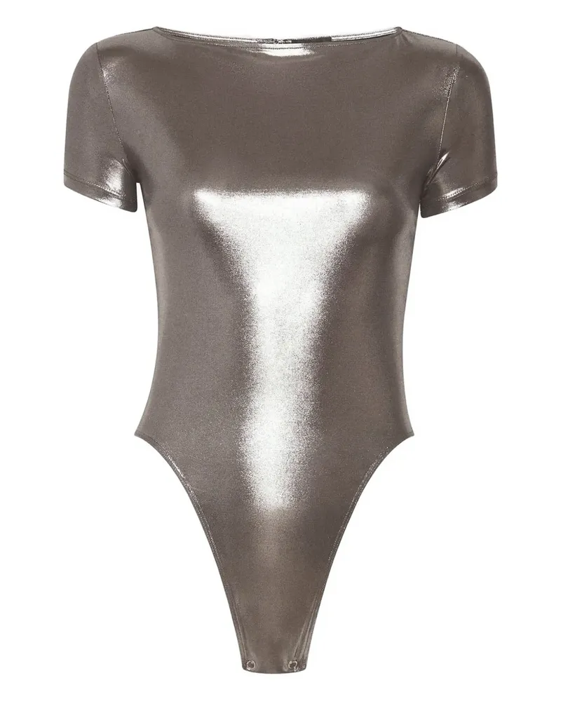 LAPOINTE Kurzärmeliger Body - Silber Silber