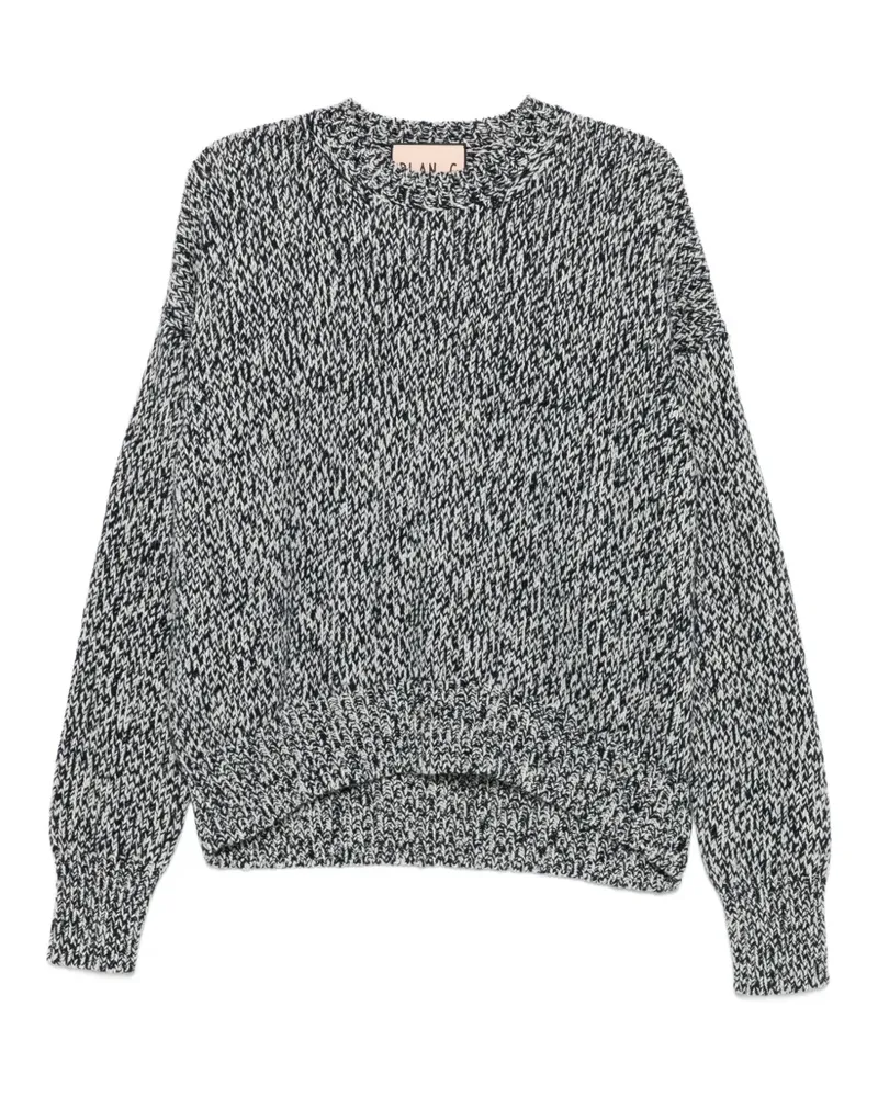 PLAN C Muliné Pullover mit rundem Ausschnitt - Blau Blau