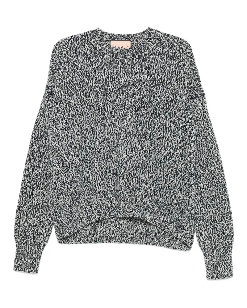 PLAN C Muliné Pullover mit rundem Ausschnitt - Blau Blau