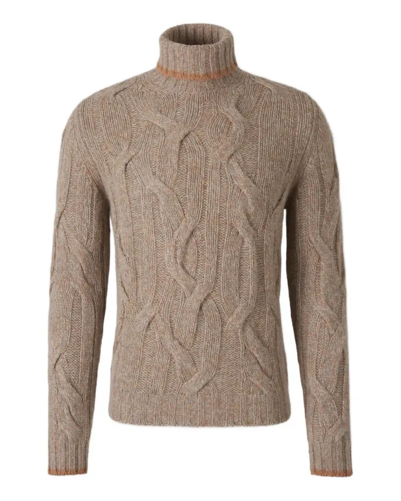 Fedeli Rollkragenpullover mit Zopfmuster - Braun Braun