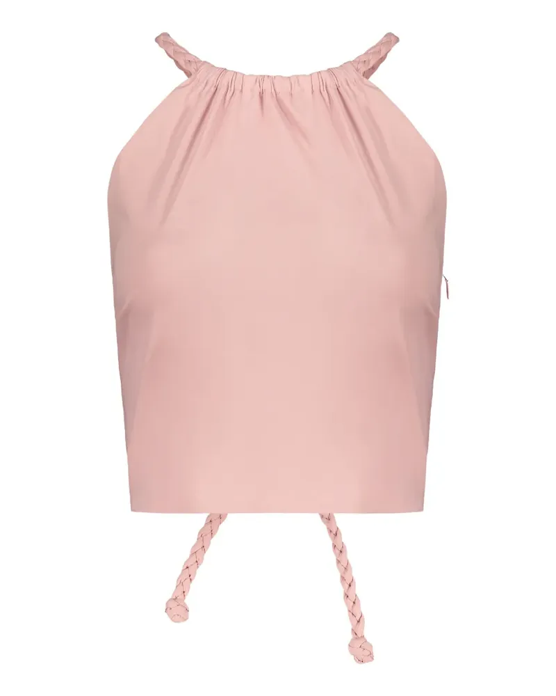 RED Valentino braided lace-up top - Rosa Rosa